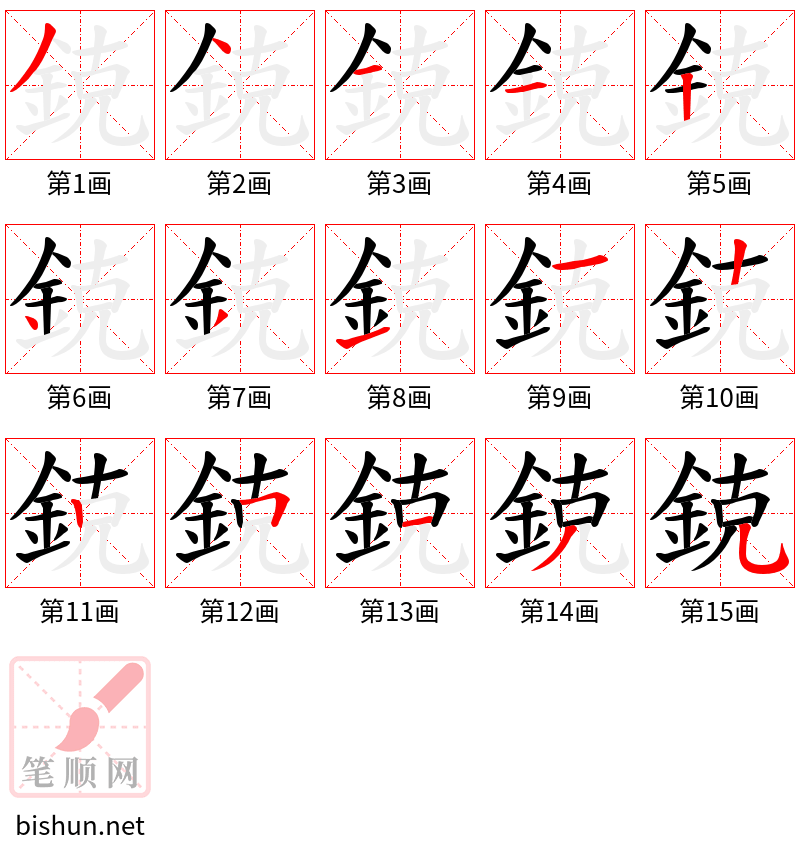 鋴 笔顺规范