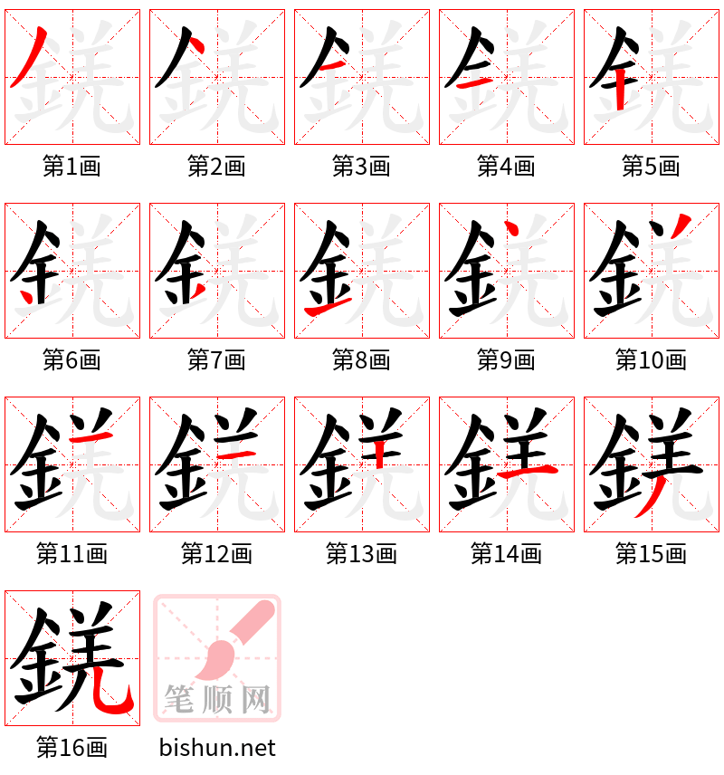 錓 笔顺规范