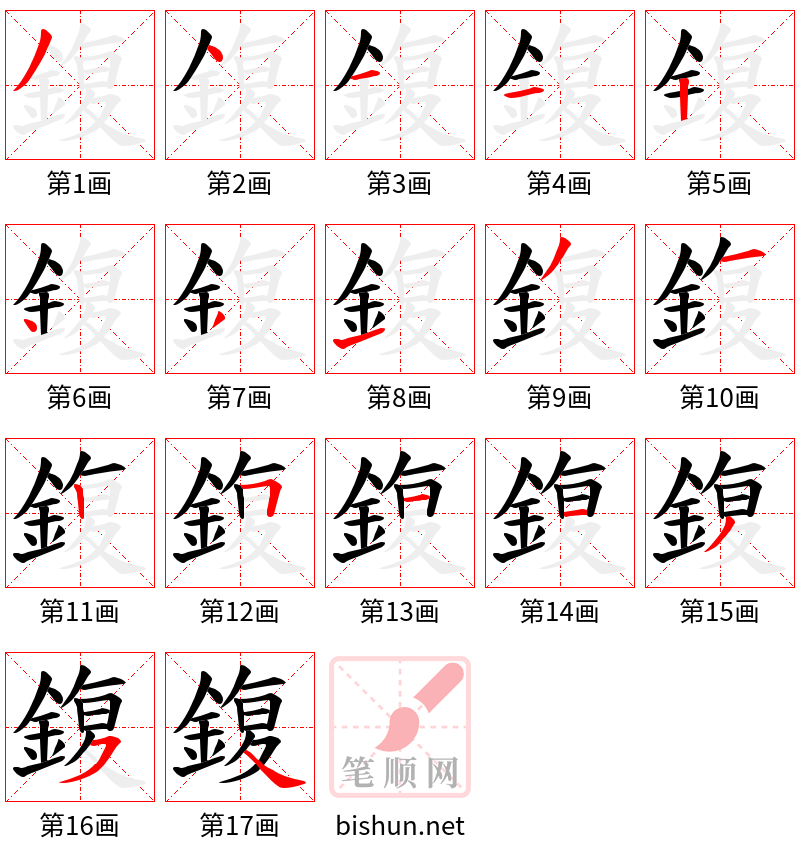 鍑 笔顺规范