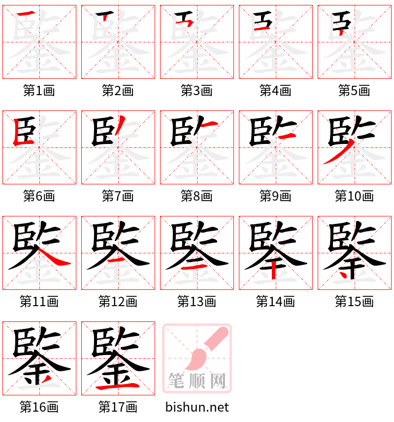 鍳 笔顺规范