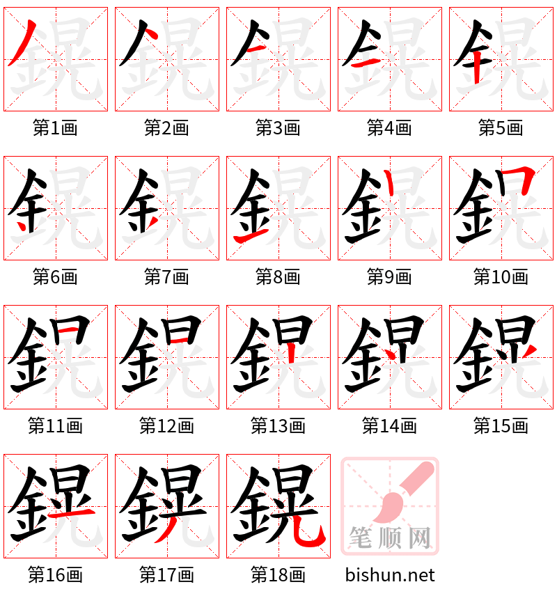 鎤 笔顺规范