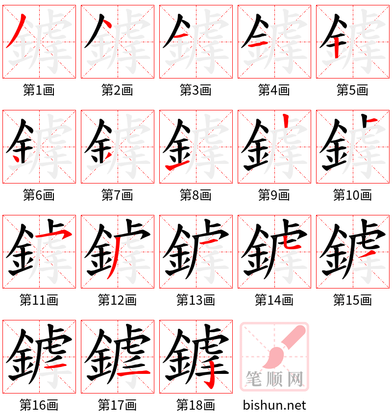 鎼 笔顺规范