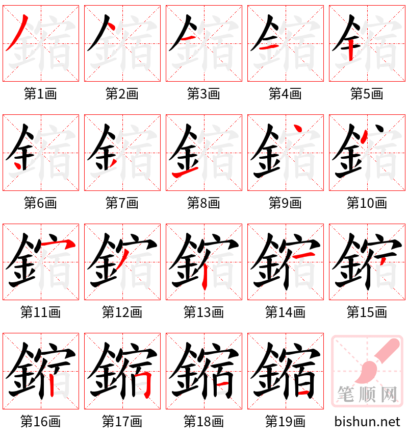 鏥 笔顺规范