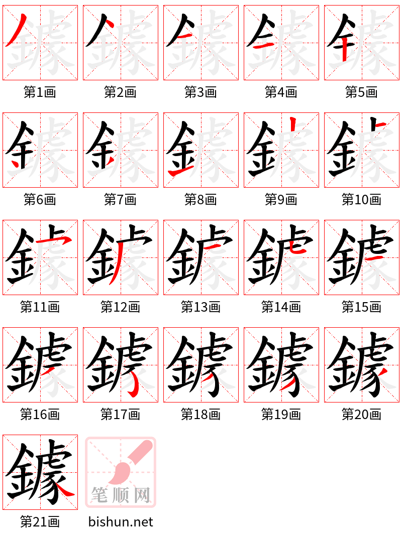 鐻 笔顺规范