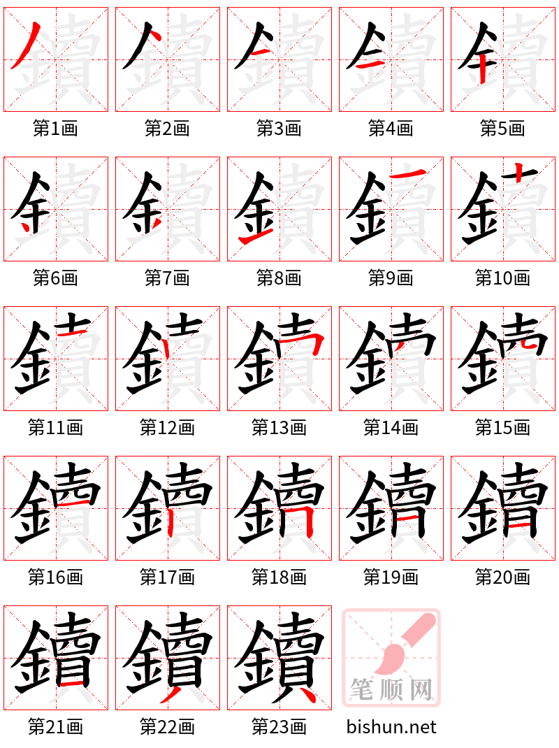 鑟 笔顺规范