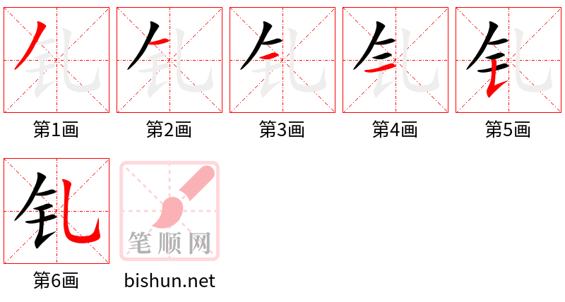 钆 笔顺规范