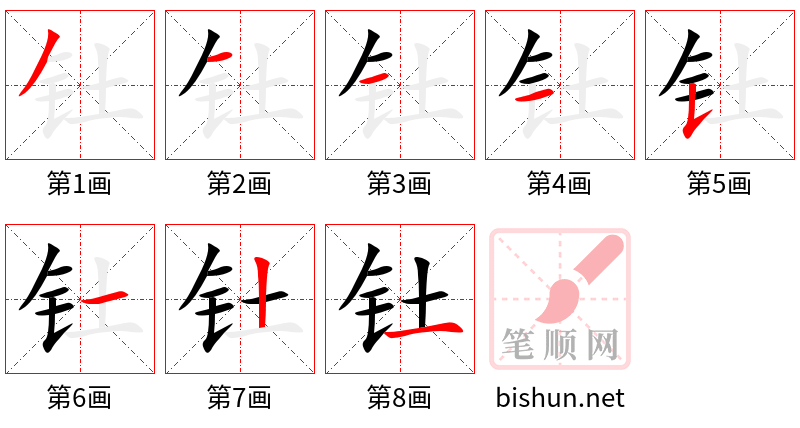 钍 笔顺规范