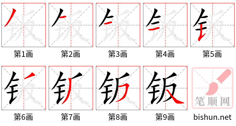 钣 笔顺规范