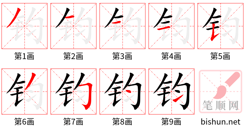 钧 笔顺规范