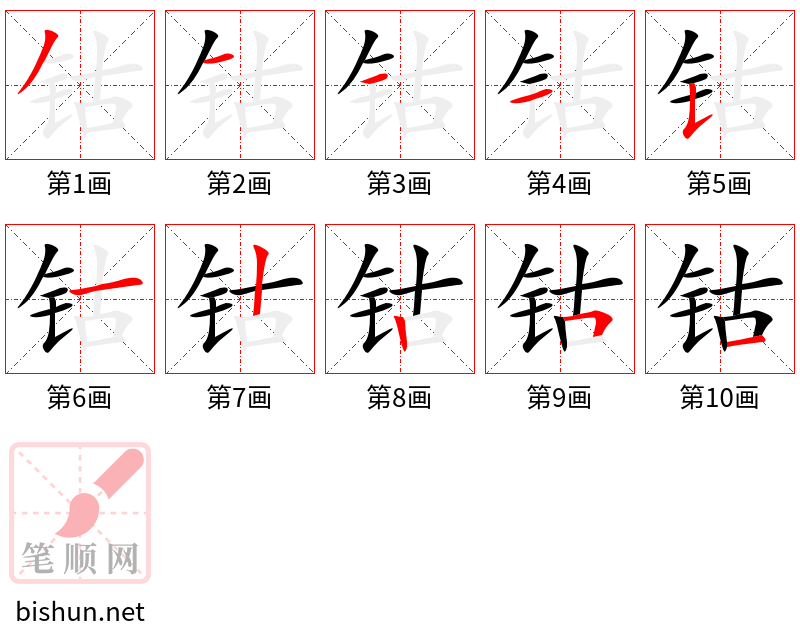 钴 笔顺规范