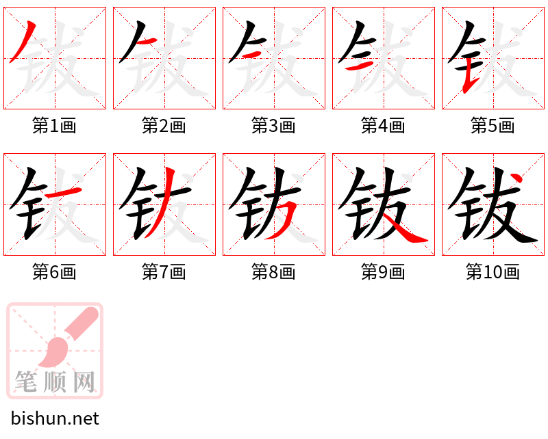 钹 笔顺规范