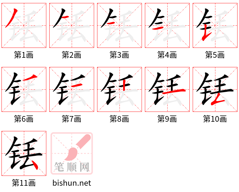 铥 笔顺规范