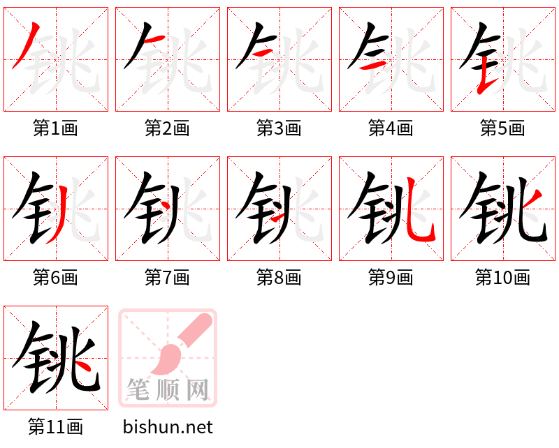 铫 笔顺规范