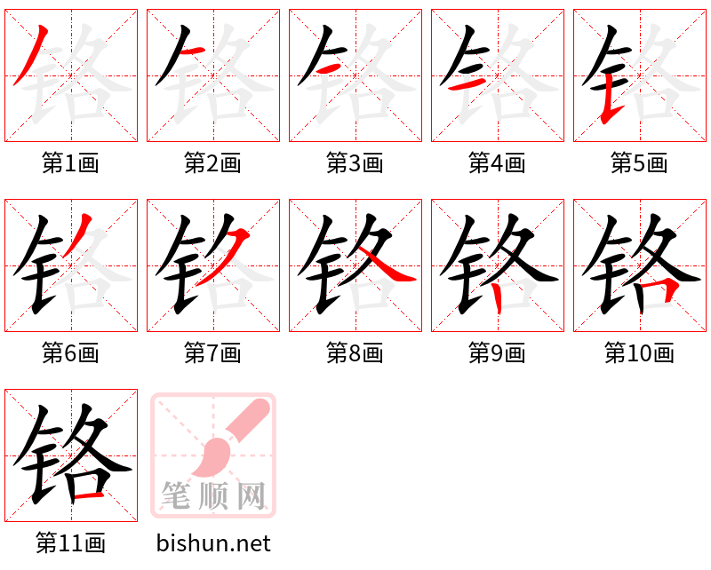 铬 笔顺规范