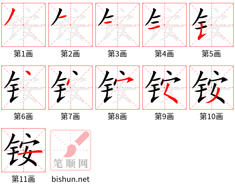 铵 笔顺规范