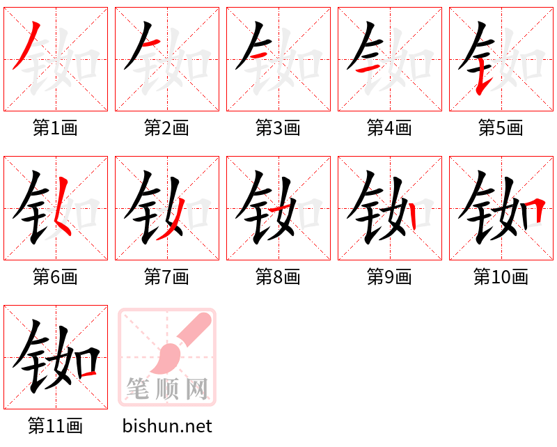 铷 笔顺规范