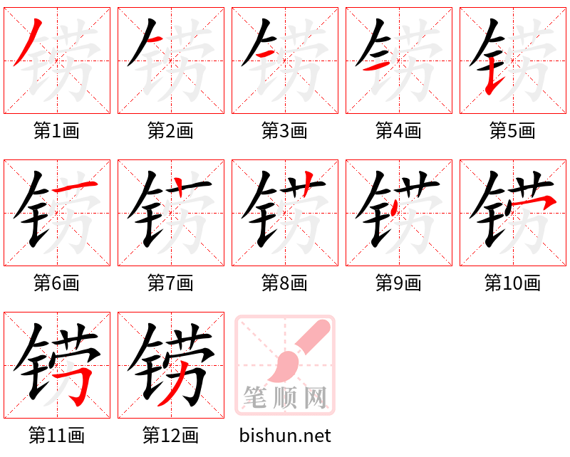 铹 笔顺规范