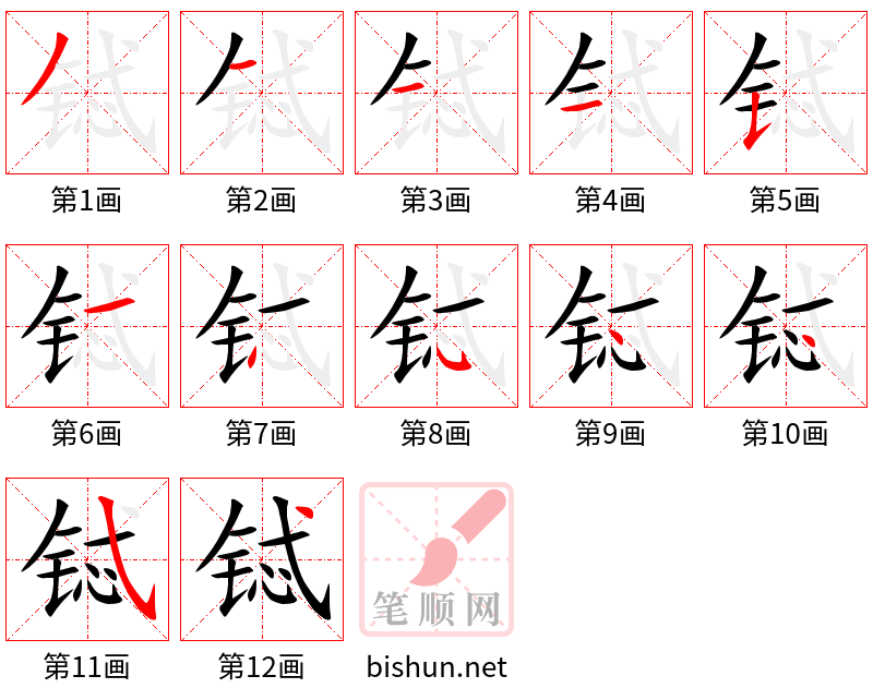 铽 笔顺规范