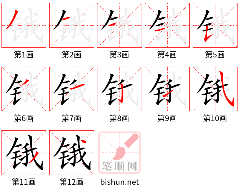 锇 笔顺规范