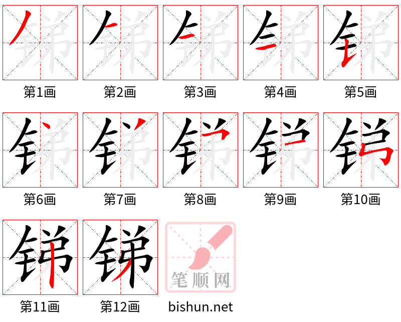 锑 笔顺规范