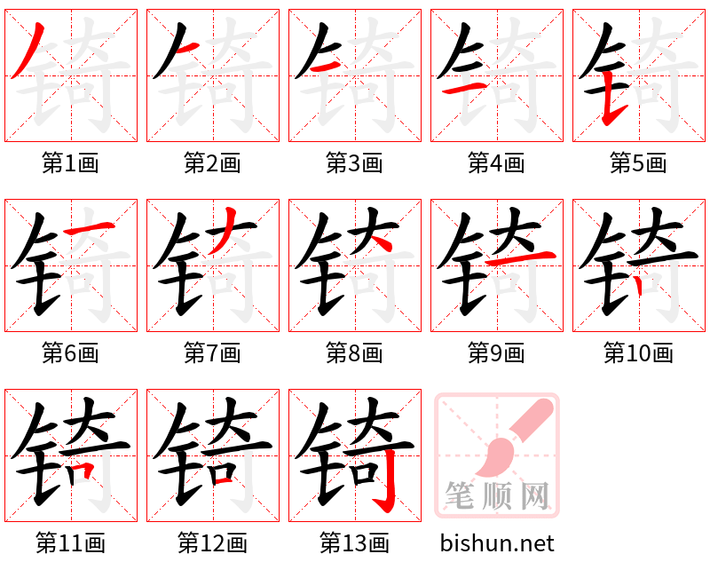 锜 笔顺规范