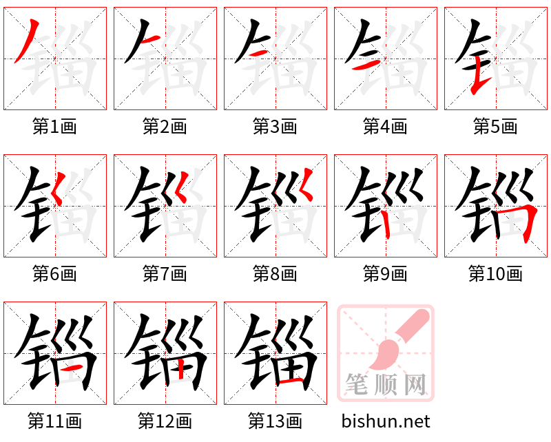 锱 笔顺规范