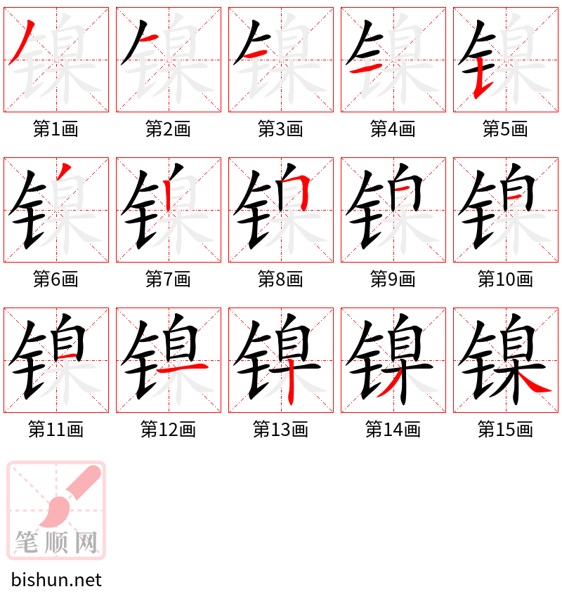 镍 笔顺规范