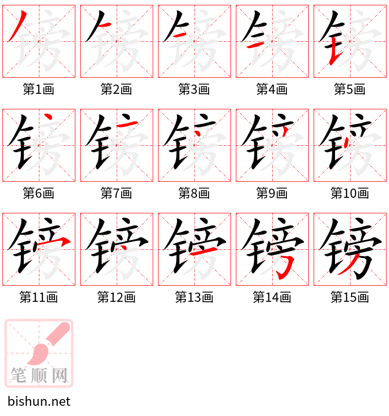 镑 笔顺规范