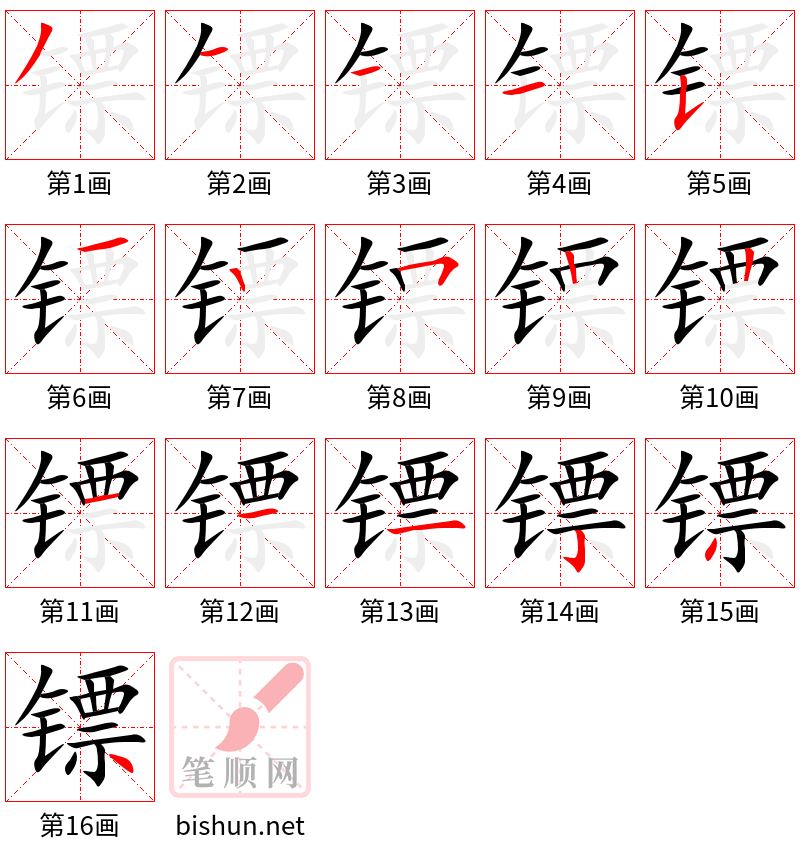 镖 笔顺规范