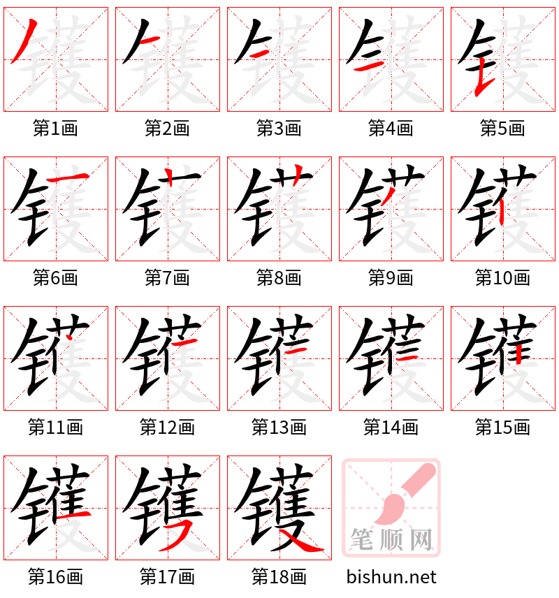 镬 笔顺规范