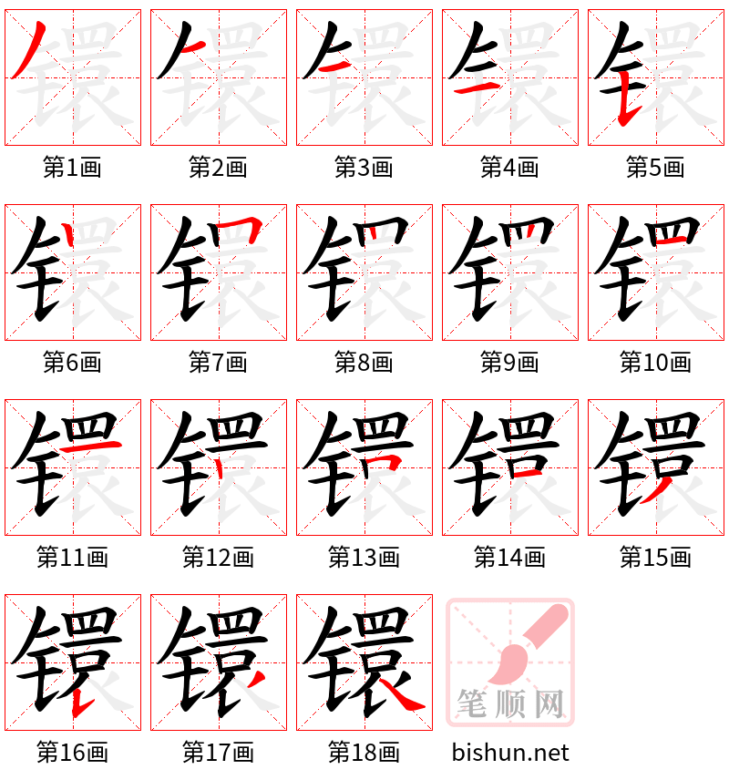 镮 笔顺规范