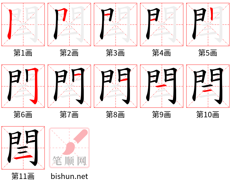 閆 笔顺规范