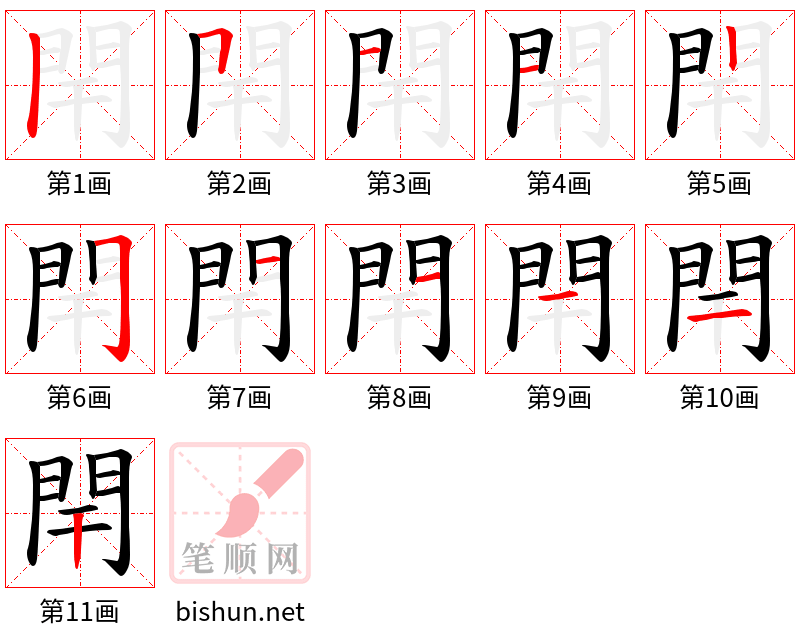 閈 笔顺规范