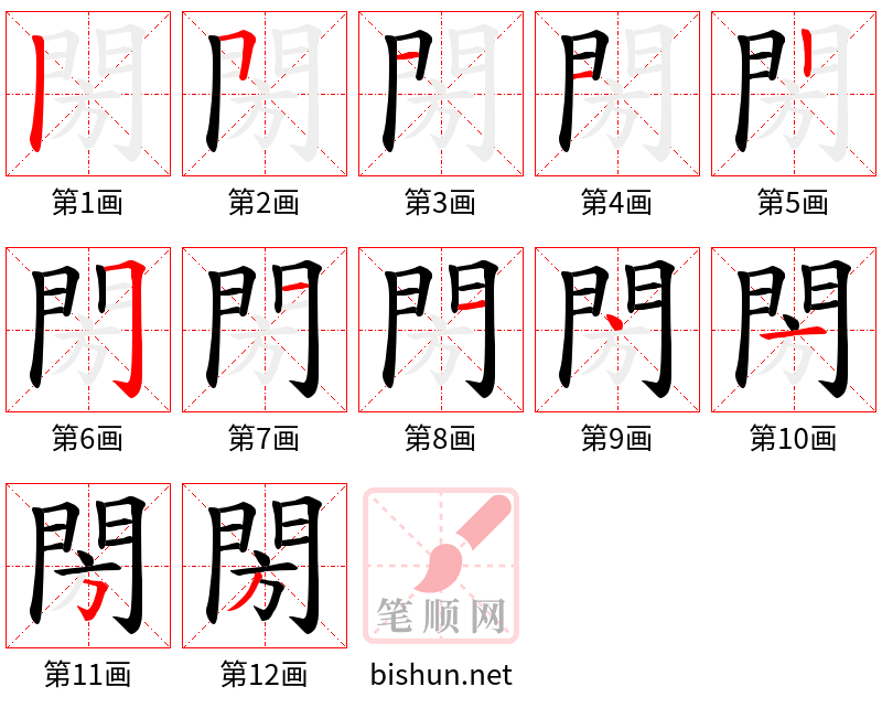 閍 笔顺规范