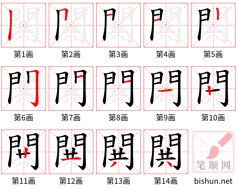 閧 笔顺规范