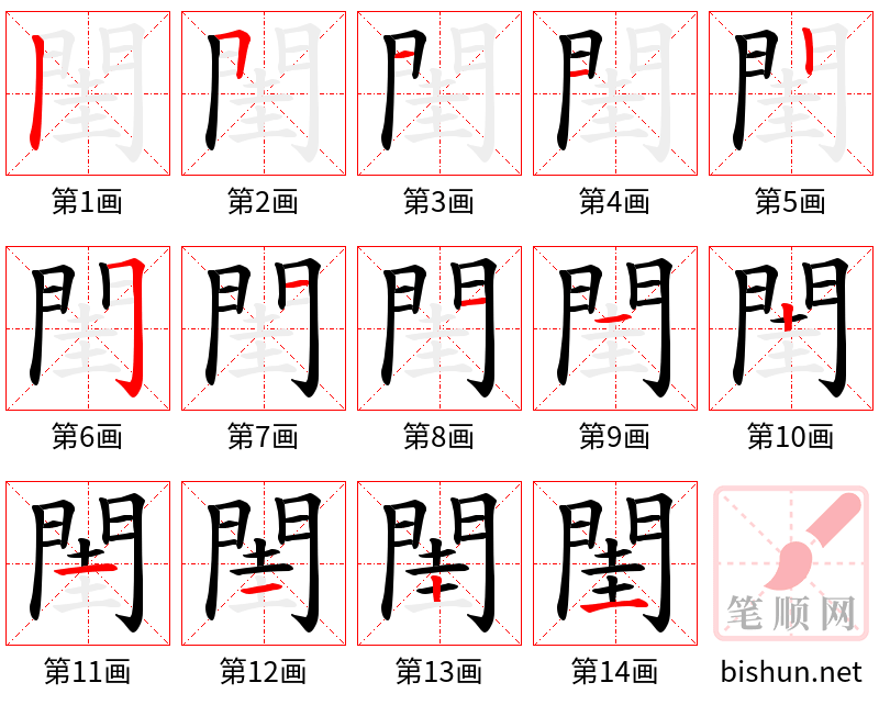 閨 笔顺规范