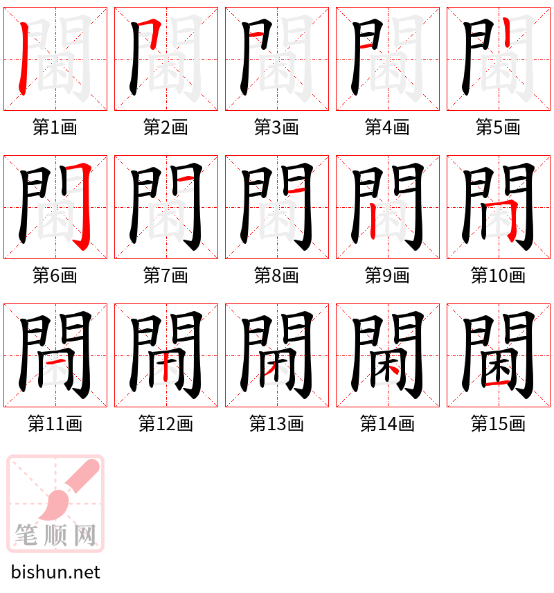 閫 笔顺规范