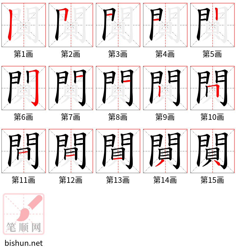 閴 笔顺规范