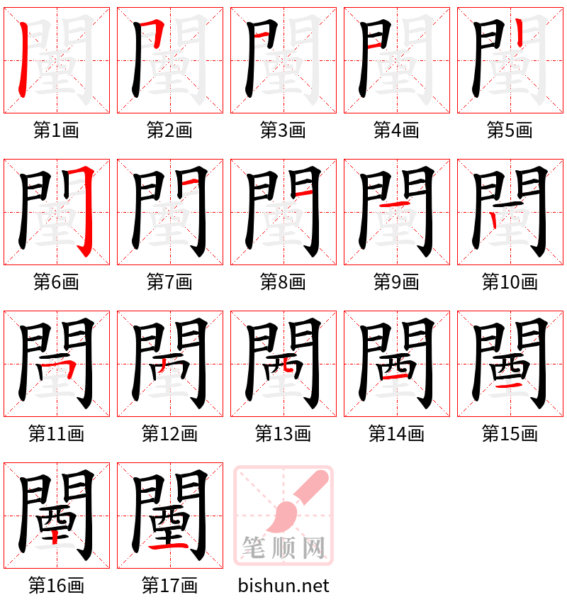 闉 笔顺规范