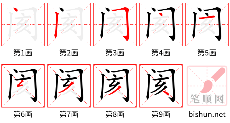 阂 笔顺规范