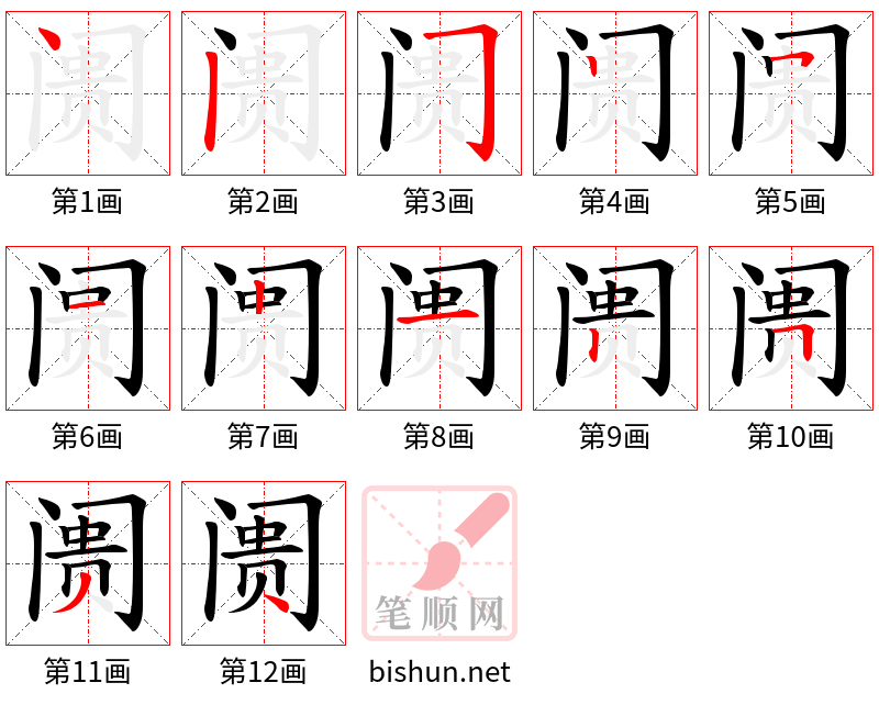 阓 笔顺规范