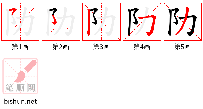 阞 笔顺规范