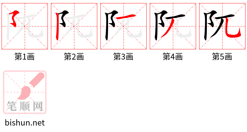 阢 笔顺规范