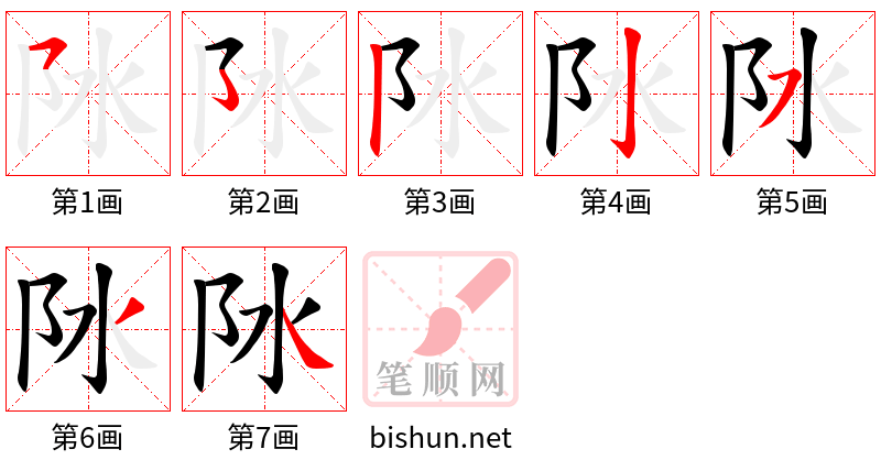 阥 笔顺规范