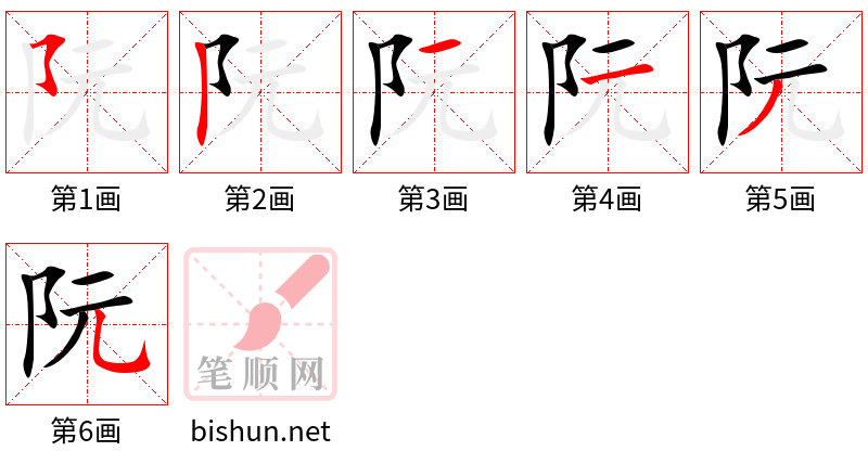 阮 笔顺规范