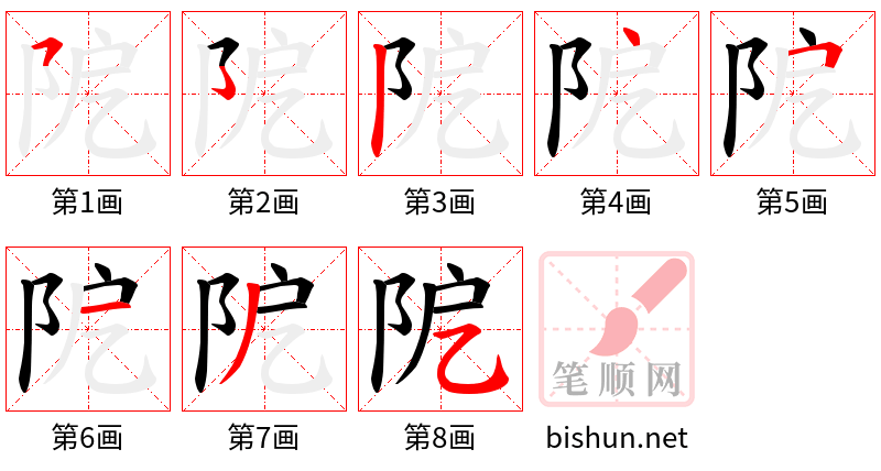 阸 笔顺规范