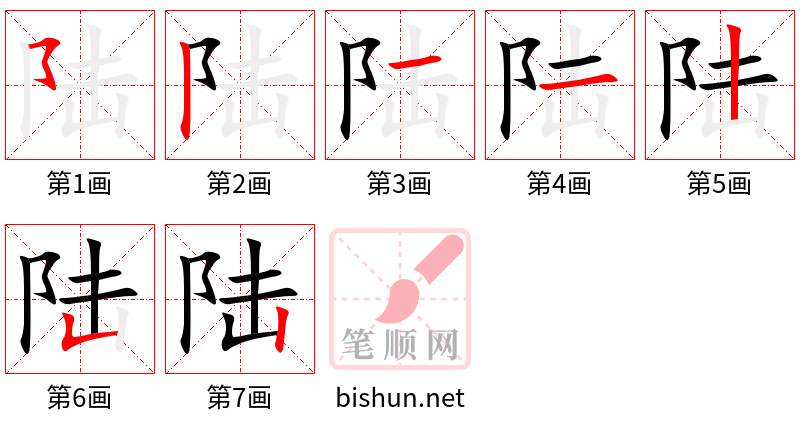 陆 笔顺规范