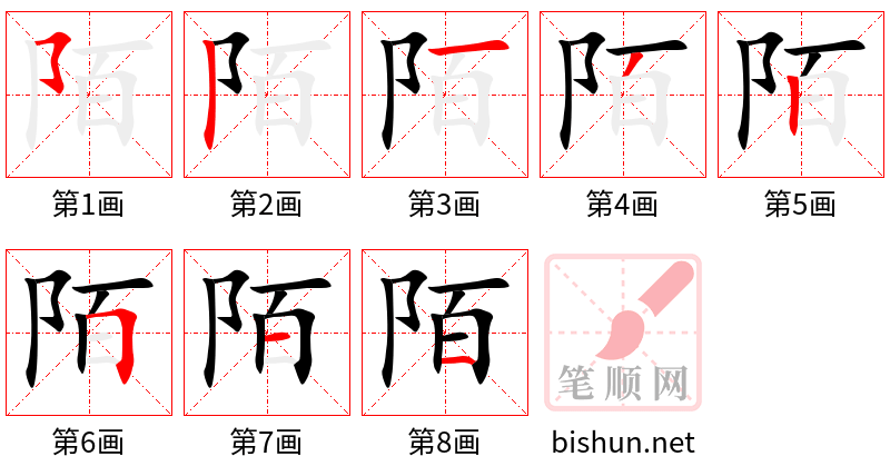 陌 笔顺规范