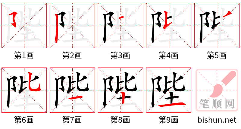 陛 笔顺规范