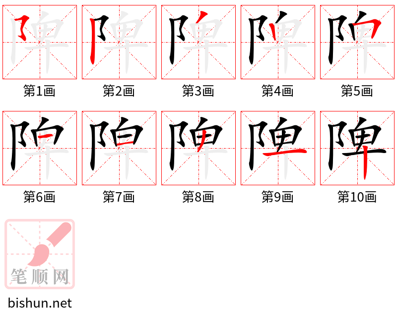 陴 笔顺规范